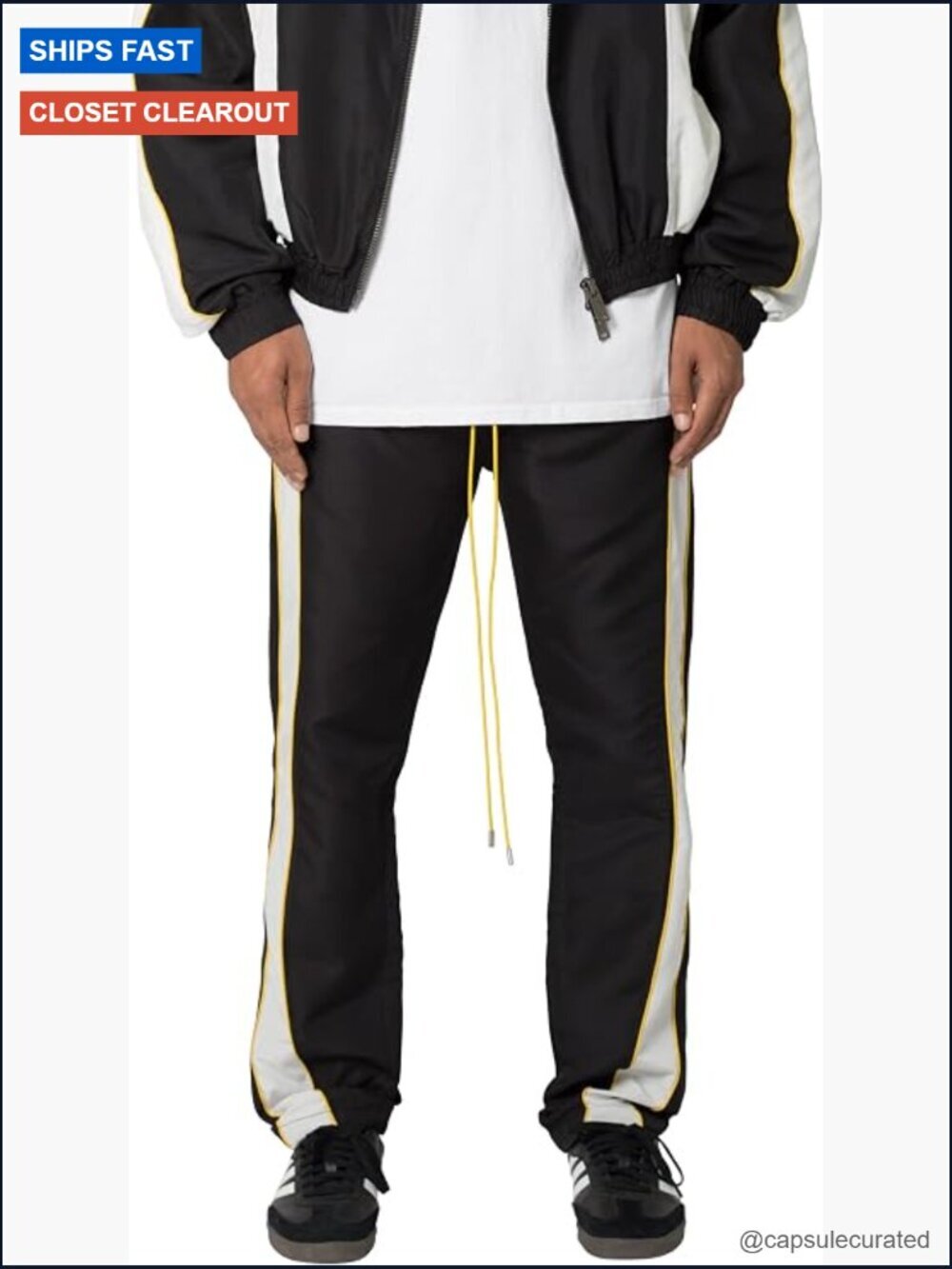 Men's Streetwear Track Pants - Pull On, Mid Rise, Straight Leg